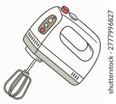 hand mixer vector isolated on white background