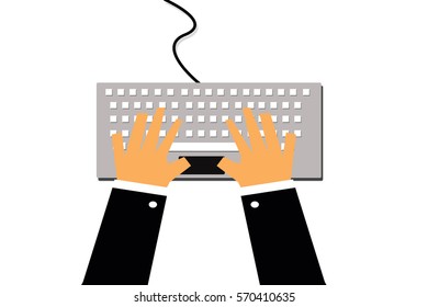 hand on keyboard computer