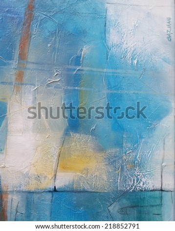 Hand painted abstract grunge background - brush strokes on paper with space for text.