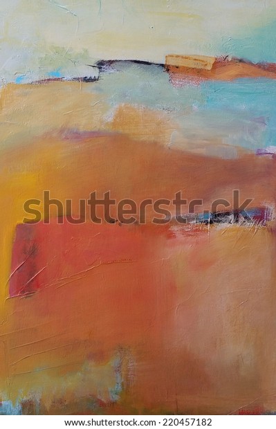 Hand painted abstract grunge background\
- brush strokes on paper with space for text.\
