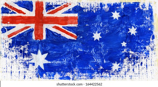 Hand painted acrylic flag of Australia