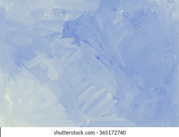 Hand Painted Gouache Blue Grunge Texture Background.