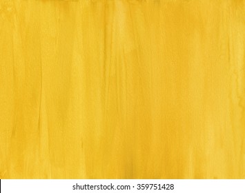 Hand Painted Gouache Yellow Background Texture.