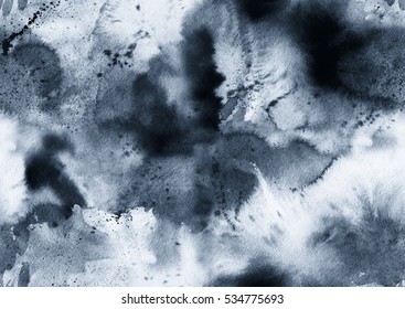 Hand painted ink seamless pattern with abstract galaxy, space, sky, smoke.