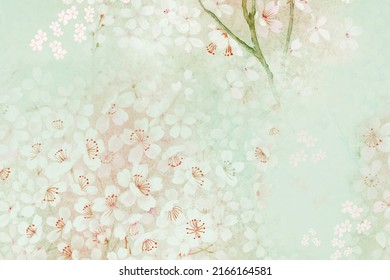 Hand painted peonies, roses, flowers, butterflies - Shutterstock ID 2166164581