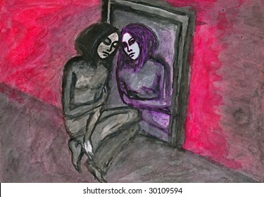 Mirror Reflection Sad Stock Illustrations Images Vectors Shutterstock