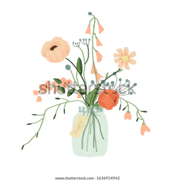 カラフルな平和の花のシンボル 水彩イラスト のイラスト素材 Shutterstock