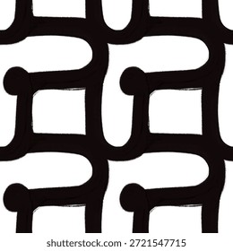 Hand painted seamless pattern design with contemporary random lines on bold background. Ideal for stylish fashion fabrics, chic wallpaper, as well as statement stationary and packaging