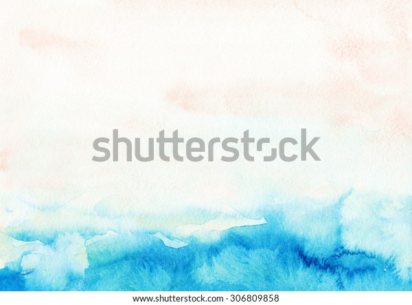 Hand Painted Watercolor Background Watercolor Wash Stock Illustration 306809858