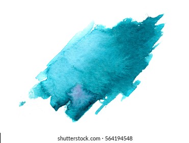 Hand Painted Watercolor Brush Stroke Stain, Isolated On White Background, Trendy Abstract Element