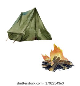 Watercolor Campfire Images, Stock Photos & Vectors | Shutterstock