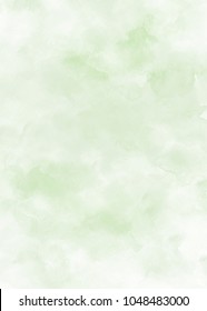 Hand Painted Watercolor Wet Wash Abstract Background. Light Green Pastel Colors