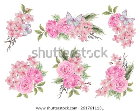 Hand painting seamless background pattern inspired by chinese Korean and Japan kimono chinoseries style watercolor illustration
