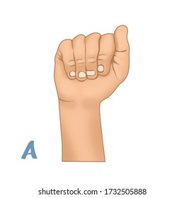 Hand Pose Symbol American Sign Language (ASL) Design For A Letter.