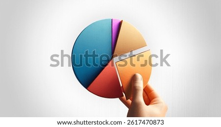 A Hand Pulls the Critical Slice from a 3D Pie Chart - Choosing Your Slice