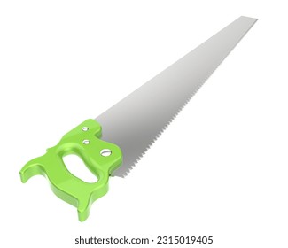 Hand saw on white background. 3d rendering - illustration