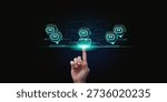 A hand show AI Agent, Multi-Agent System concept, SLM, small language model, chatbot, assistant, artificial intelligence
