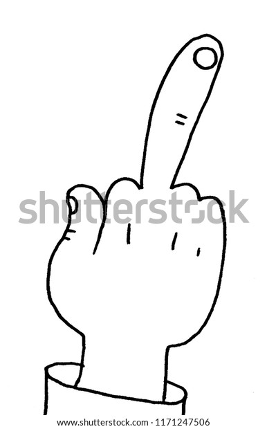 Hand Showing Middle Finger Gesture Fuck のイラスト素材