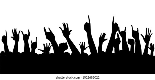 Hand silhouettes raised in the air at a concert - Powered by Shutterstock