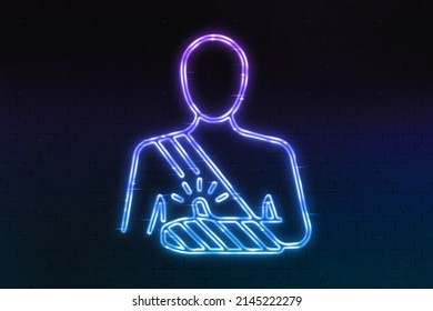 Hand And Wrist Pain Icon Neon Gradient Style