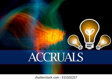 Hand writing ACCRUALS  with the abstract background. The word ACCRUALS represent the meaning of word as concept in stock photo.