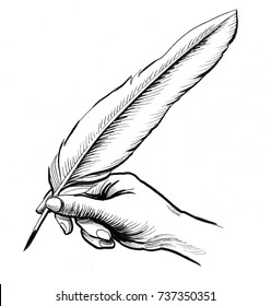 Hand Writing With A Quill