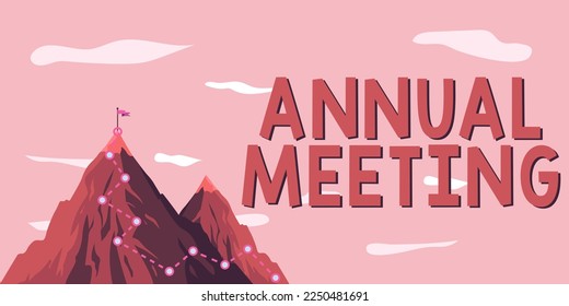 Hand writing sign Annual Meeting. Business showcase Yearly gathering of an organization interested shareholders - Powered by Shutterstock