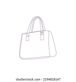 Handbag Drawing In Illustration With White Background 