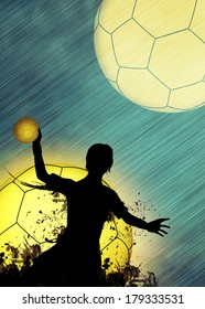 Handball Girl Match Invitation Poster Flyer Stock Illustration ...
