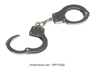 Handcuffs Isolated On White Background Stock Illustration 299775362 ...