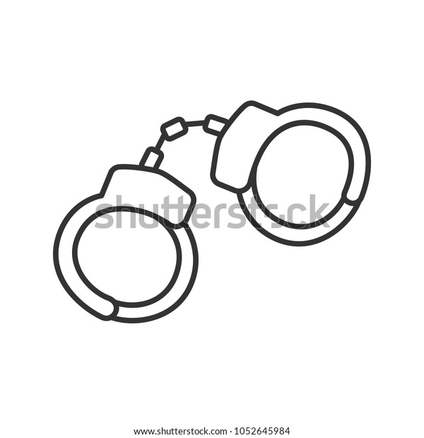 Handcuffs Linear Icon Manacle Thin Line Stock Illustration 1052645984