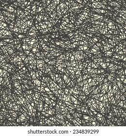 Hand-drawn Abstract Scribble Seamless Pattern. Raster Version