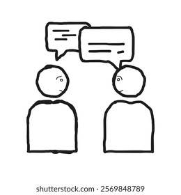 A hand-drawn cartoon of people interacting with each other