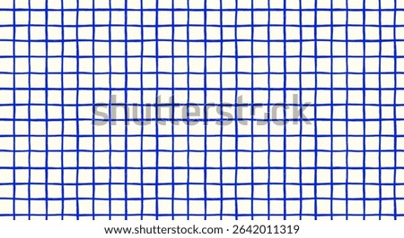 Hand-Drawn Checkered Plaid Pattern Geometric Background Design
