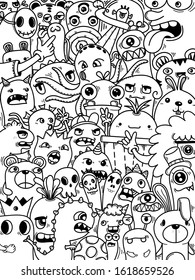 Handdrawn Illustrations Monsters Doodle Hand Drawn Stock Illustration ...