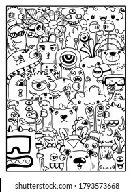 Handdrawn Illustrations Monsters Doodle Hand Drawn Stock Illustration ...