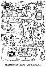 Handdrawn Illustrations Monsters Doodle Hand Drawn Stock Illustration ...