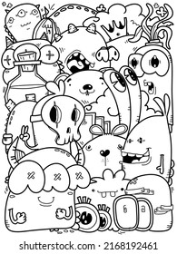 Handdrawn Illustrations Monsters Doodle Hand Drawn Stock Illustration ...