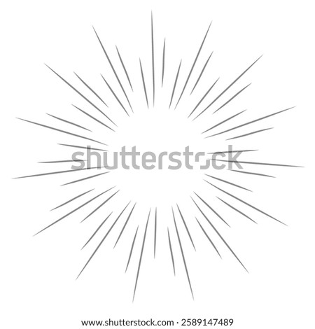 Hand-drawn rays and explosion. Doodle brush ornament lines and surprise symbol. Sun burst, shocked frame, shine starburst elements on white background