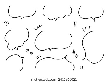
Hand-Drawn Speech Bubble, Decoration, and Comic Symbol Set for Pop Advertisements