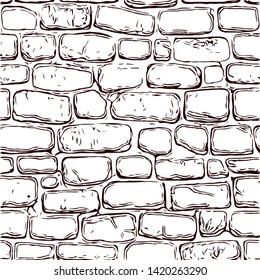 Handdrawn Texture Brick Wall Sett Castle Stock Illustration 1420263290 ...