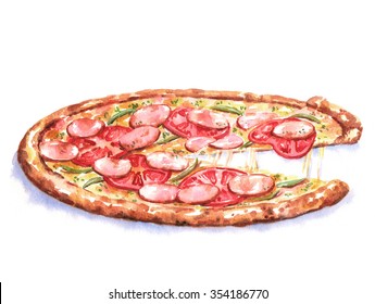 3,521 Pizza watercolor Images, Stock Photos & Vectors | Shutterstock