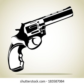 Mans Hand Revolver Pistol Vector Illustration Stock Vector (Royalty ...