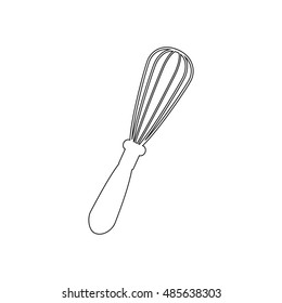 Handle whisk path on the white background. illustration