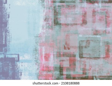 Handmade multilayered creative background made with various painting media