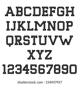 Handmade Retro Font Slab Serif Inline Stock Illustration 154937957 ...