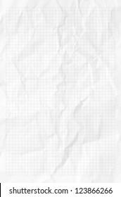 Handmade White Graph Grid Scale Crumpled Paper Texture Or Background