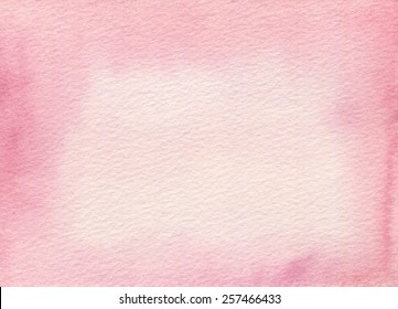 Hand-painted light pink watercolor on rough-textured paper.