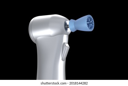 Handpiece with professional polishing brush. Medically concept 3D illustration