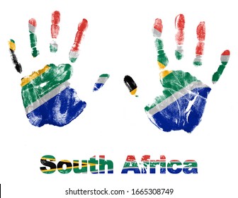 Handprints With South Africa Flag Logo Design